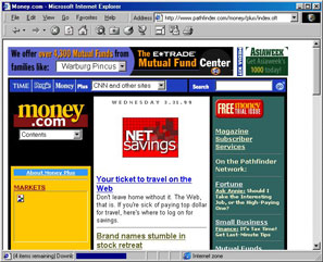 Page with ads in place